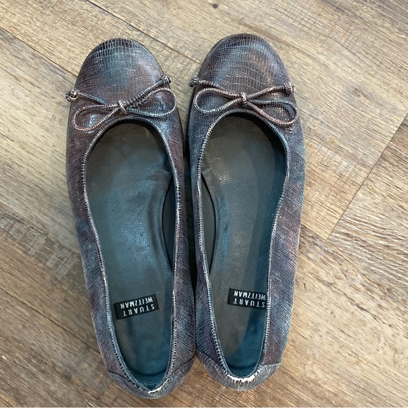 Stuart Weitzman leather ballet flats animal print - Picture 4 of 10
